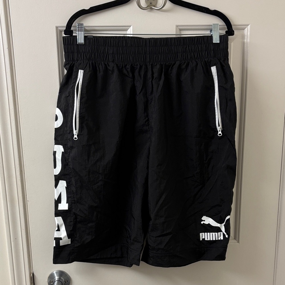 Puma Black Shorts with White Accents
